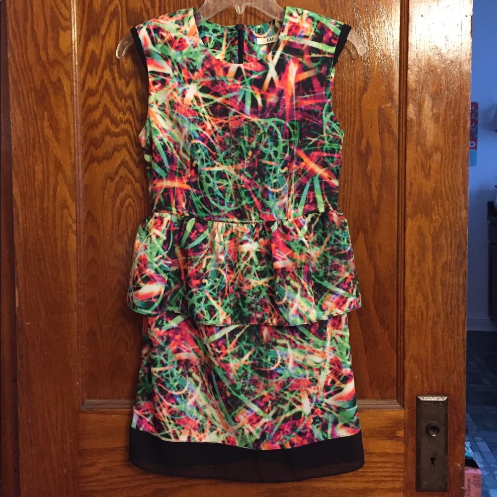 Bright printed peplum dress from LAP